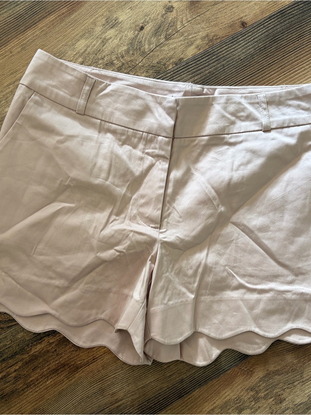Maurices High-Waist Scalloped Hem Shorts - Light Pink